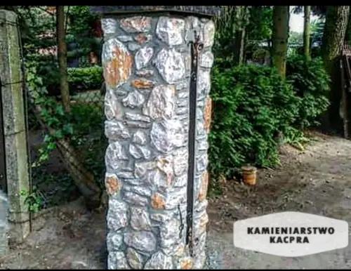 Płot wykonany przez Kamieniarstwo Kacpra